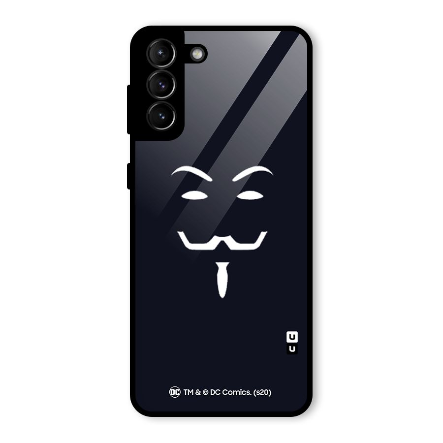 Minimal Anonymous Mask Glass Back Case for Galaxy S21 Plus