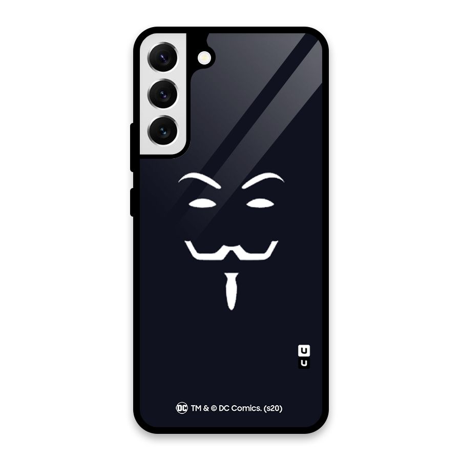 Minimal Anonymous Mask Glass Back Case for Galaxy S22 Plus 5G