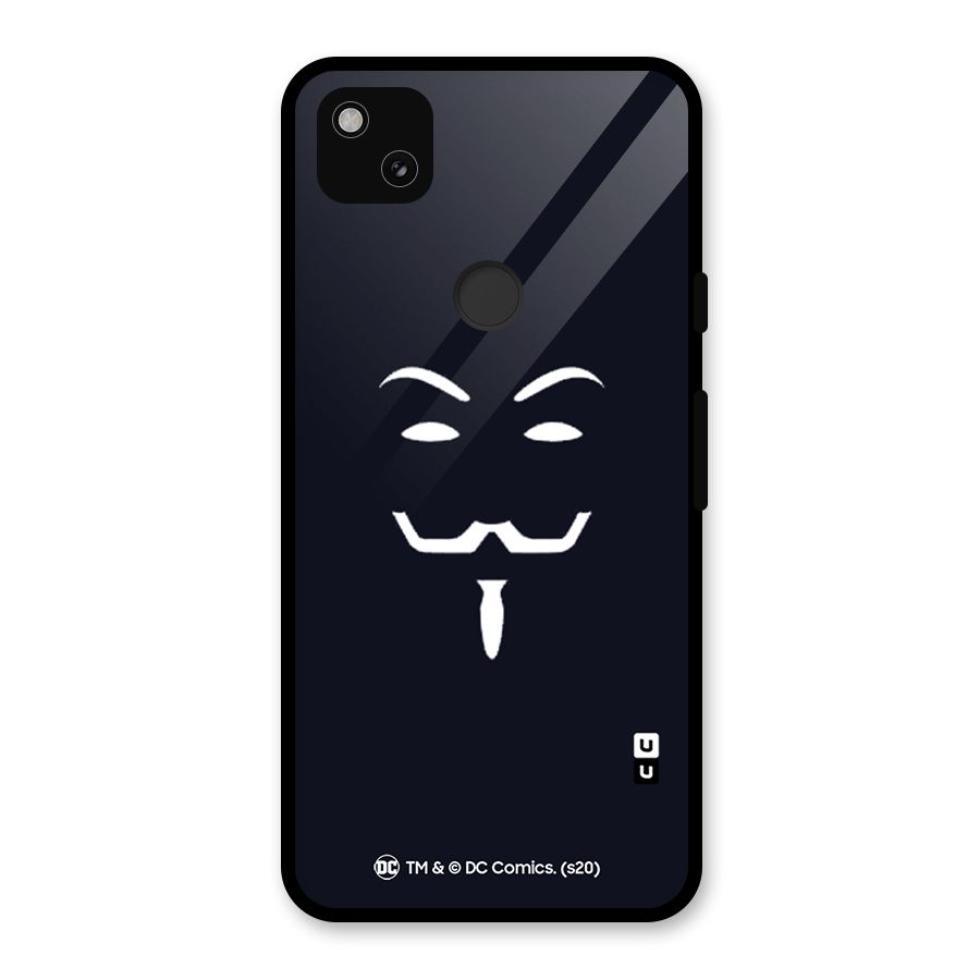 Minimal Anonymous Mask Glass Back Case for Google Pixel 4a