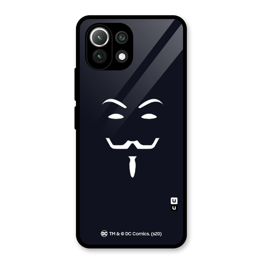 Minimal Anonymous Mask Glass Back Case for Mi 11 Lite NE 5G