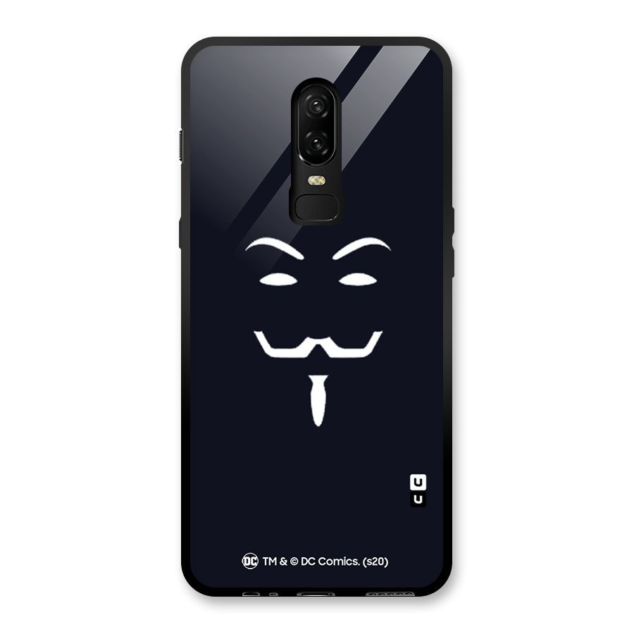 Minimal Anonymous Mask Glass Back Case for OnePlus 6