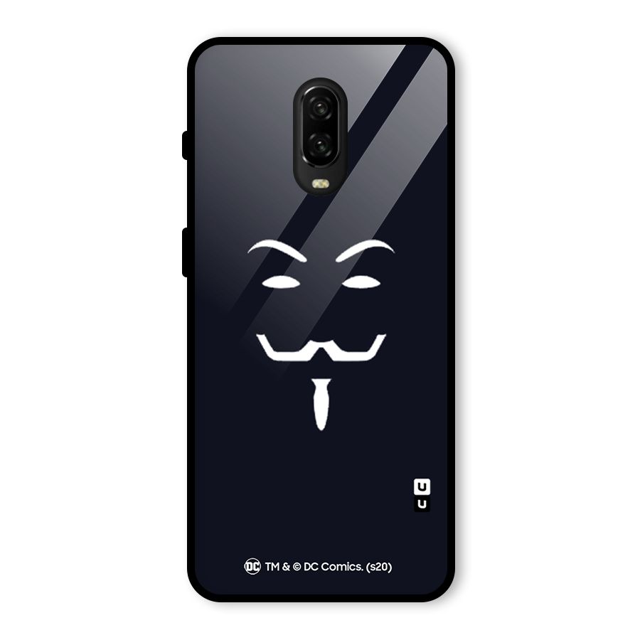 Minimal Anonymous Mask Glass Back Case for OnePlus 6T