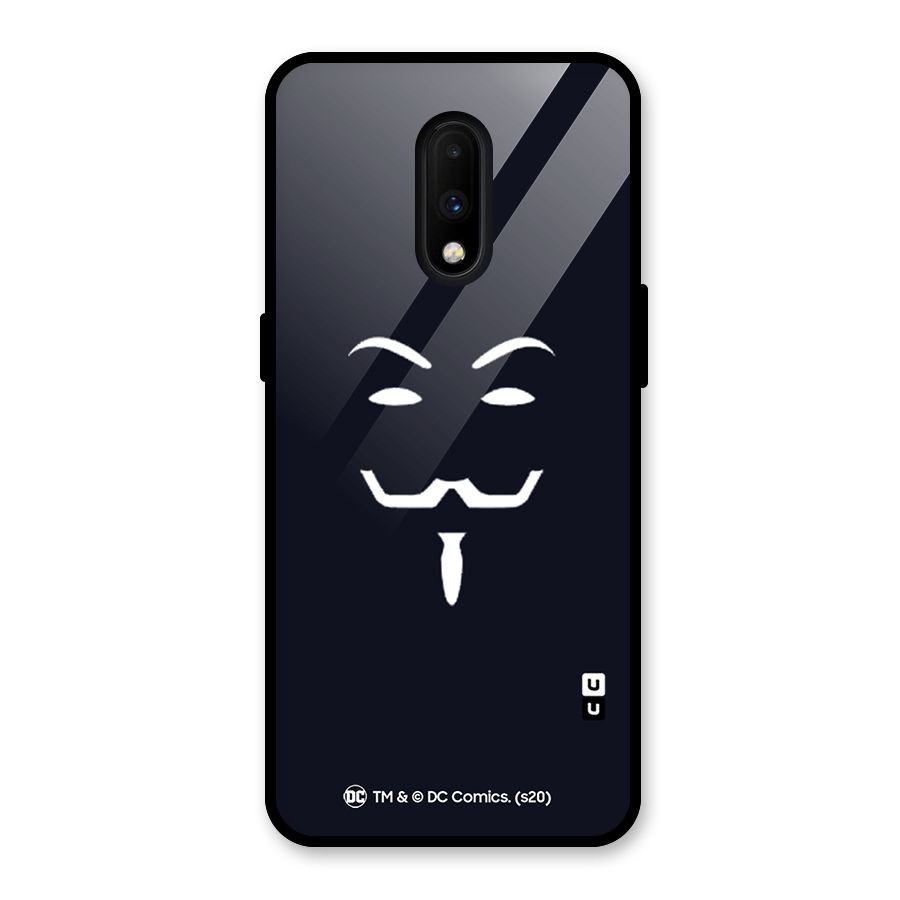 Minimal Anonymous Mask Glass Back Case for OnePlus 7