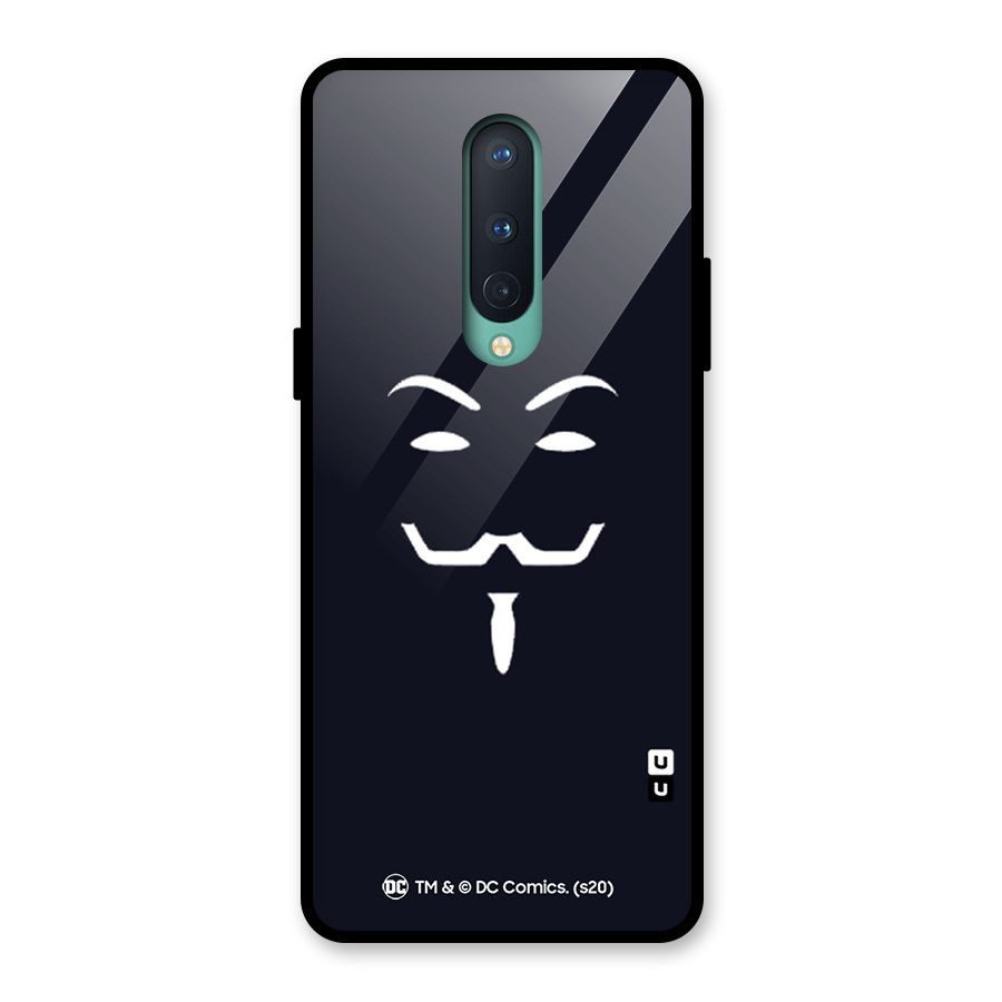 Minimal Anonymous Mask Glass Back Case for OnePlus 8