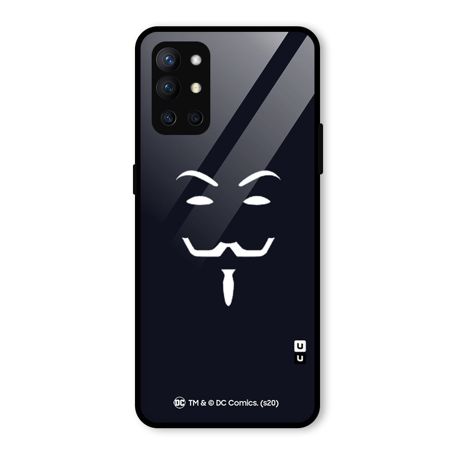 Minimal Anonymous Mask Glass Back Case for OnePlus 9R
