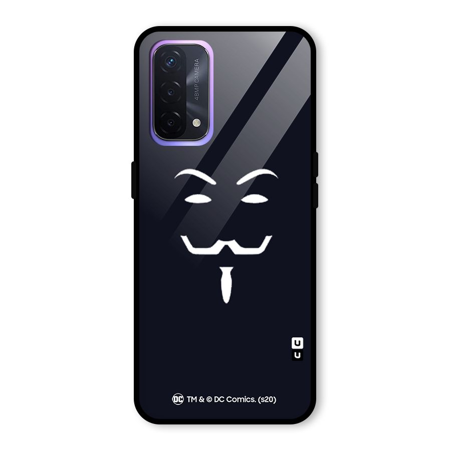 Minimal Anonymous Mask Glass Back Case for Oppo A74 5G