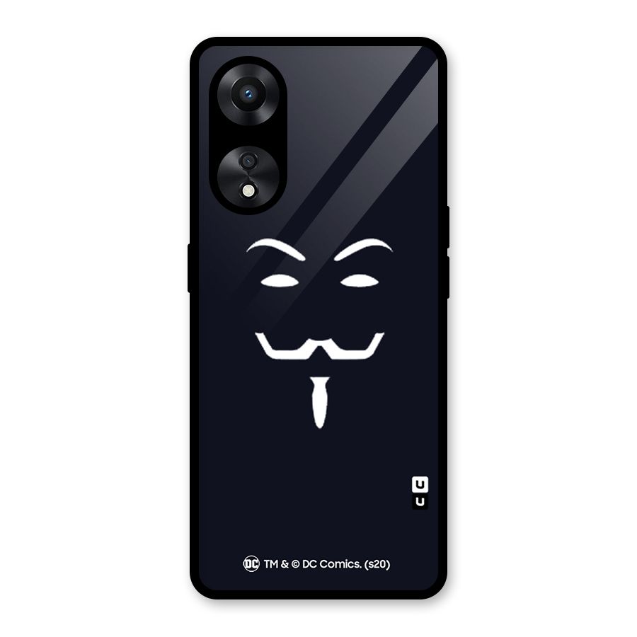 Minimal Anonymous Mask Glass Back Case for Oppo A78