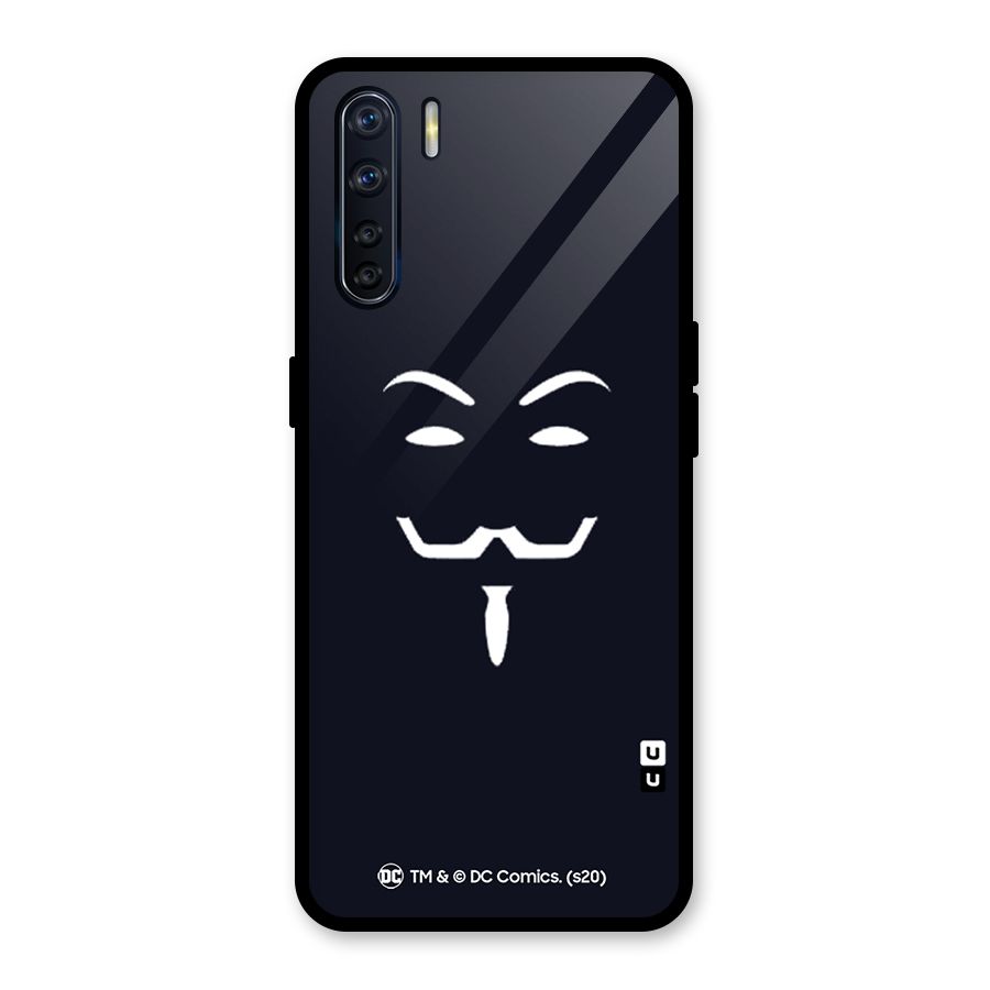 Minimal Anonymous Mask Glass Back Case for Oppo F15