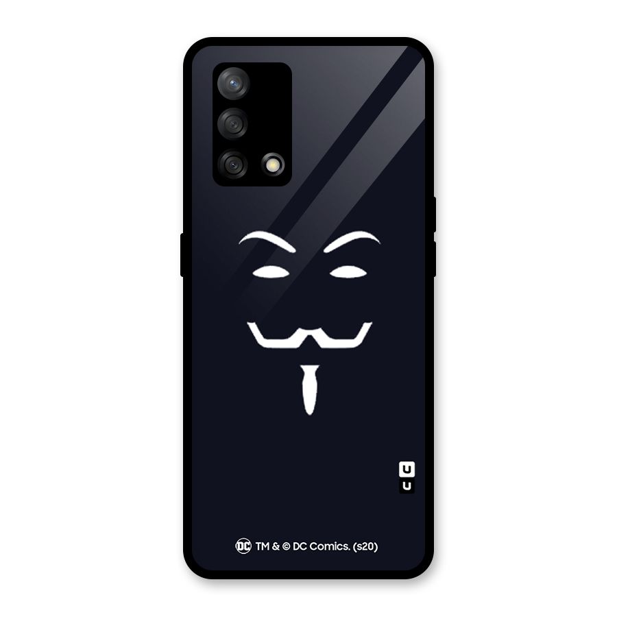 Minimal Anonymous Mask Glass Back Case for Oppo F19