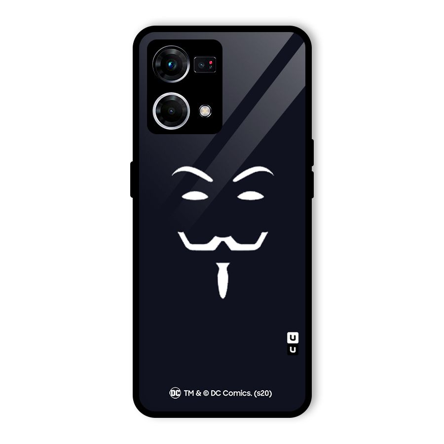 Minimal Anonymous Mask Glass Back Case for Oppo F21 Pro 4G