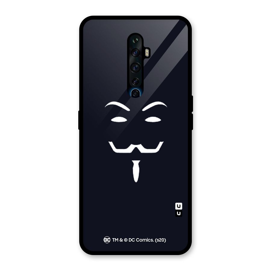Minimal Anonymous Mask Glass Back Case for Oppo Reno2 F
