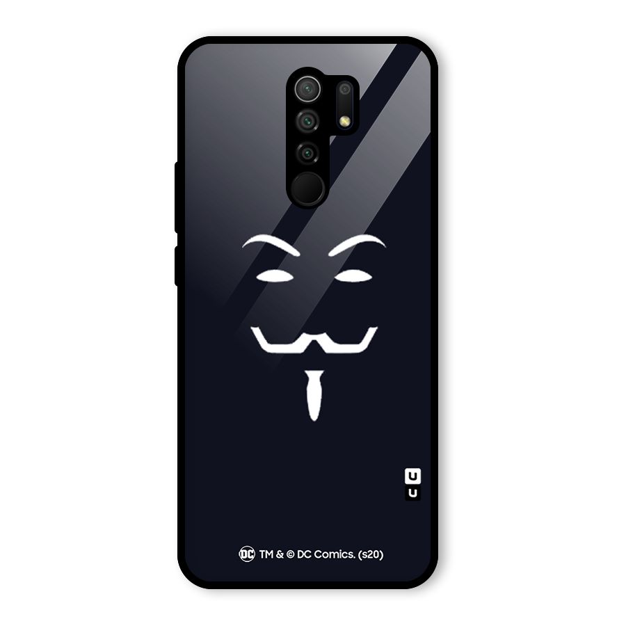 Minimal Anonymous Mask Glass Back Case for Poco M2