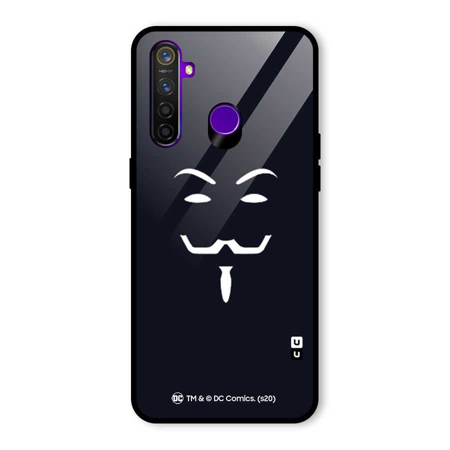 Minimal Anonymous Mask Glass Back Case for Realme 5 Pro