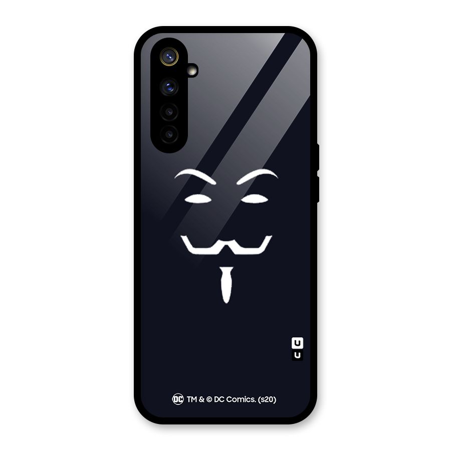 Minimal Anonymous Mask Glass Back Case for Realme 6i