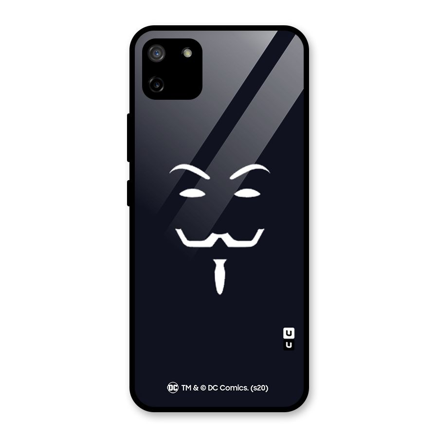 Minimal Anonymous Mask Glass Back Case for Realme C11