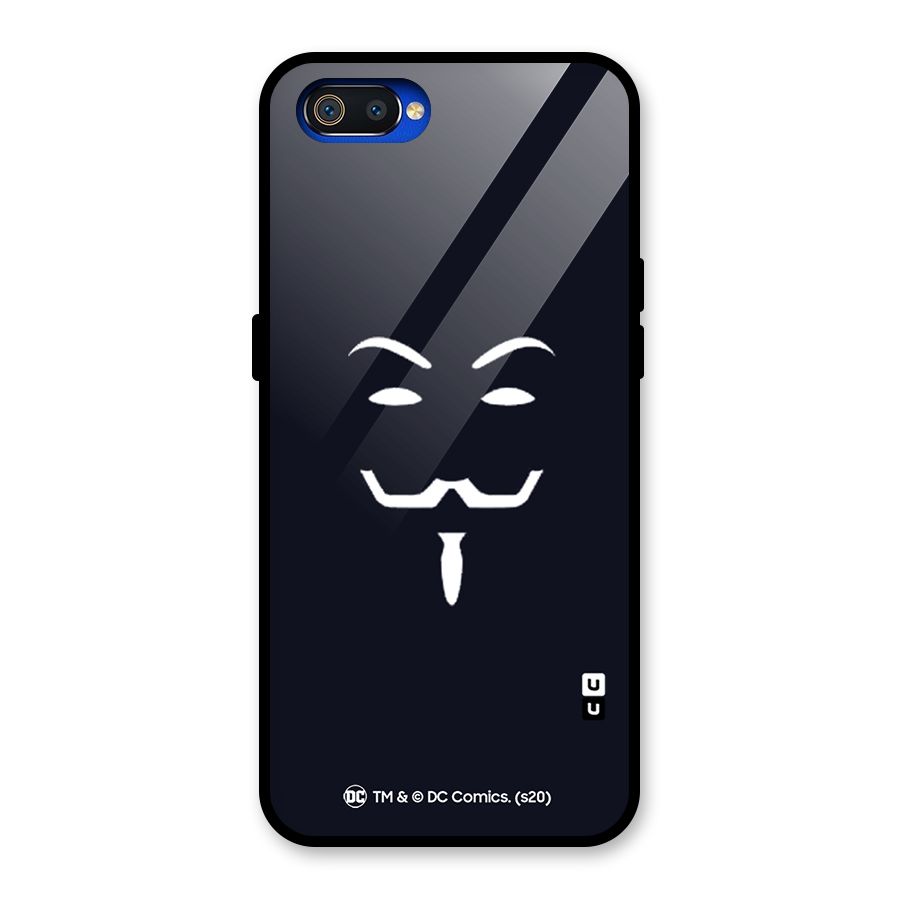 Minimal Anonymous Mask Glass Back Case for Realme C2