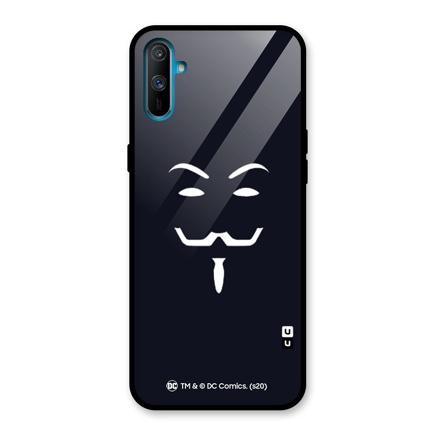 Minimal Anonymous Mask Glass Back Case for Realme C3
