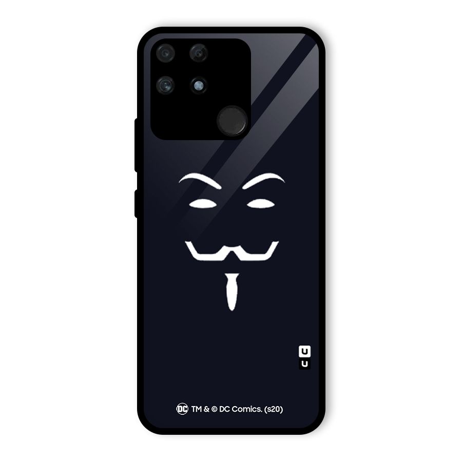 Minimal Anonymous Mask Glass Back Case for Realme Narzo 50A