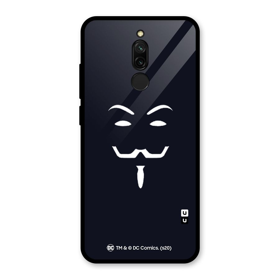 Minimal Anonymous Mask Glass Back Case for Redmi 8