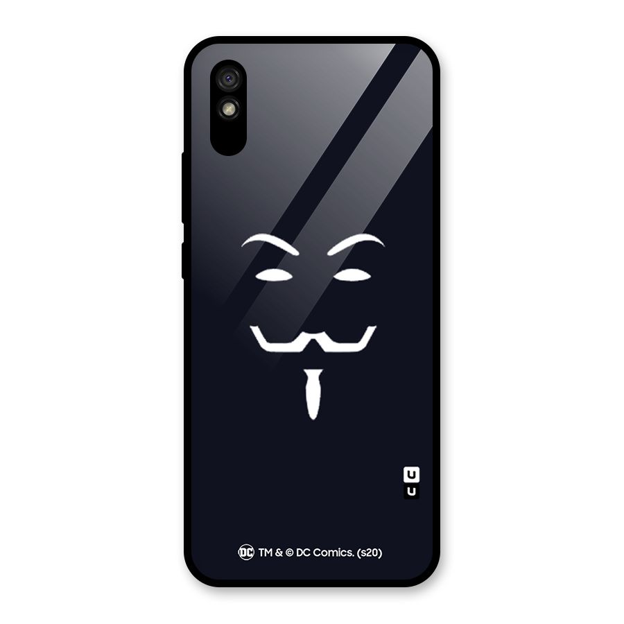 Minimal Anonymous Mask Glass Back Case for Redmi 9A