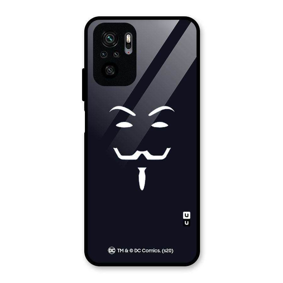 Minimal Anonymous Mask Glass Back Case for Redmi Note 10S