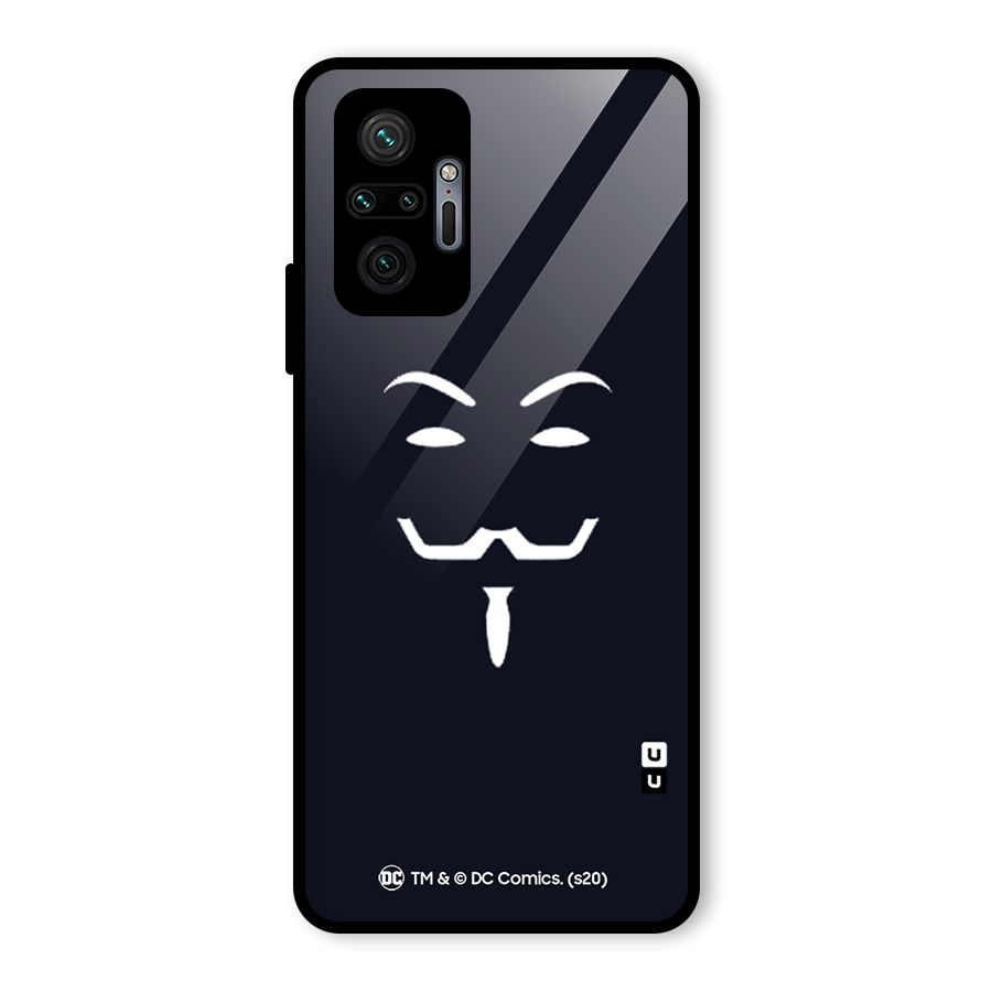 Minimal Anonymous Mask Glass Back Case for Redmi Note 10 Pro