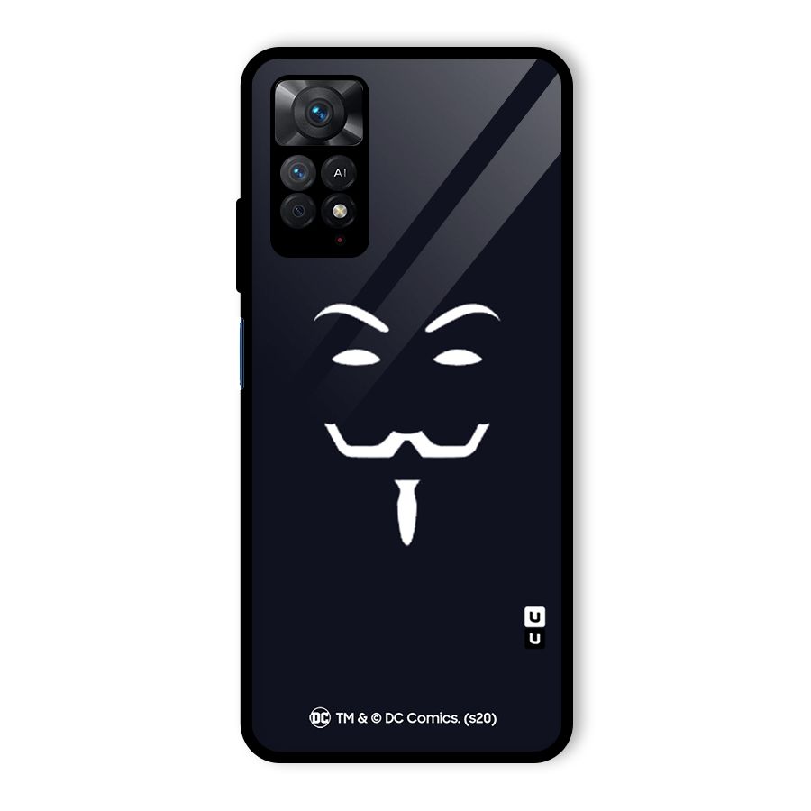Minimal Anonymous Mask Glass Back Case for Redmi Note 11 Pro