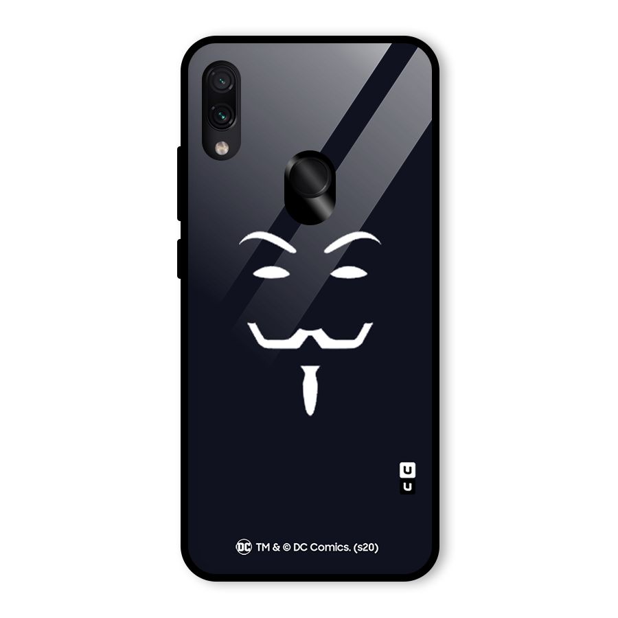 Minimal Anonymous Mask Glass Back Case for Redmi Note 7 Pro