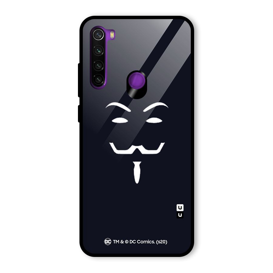 Minimal Anonymous Mask Glass Back Case for Redmi Note 8