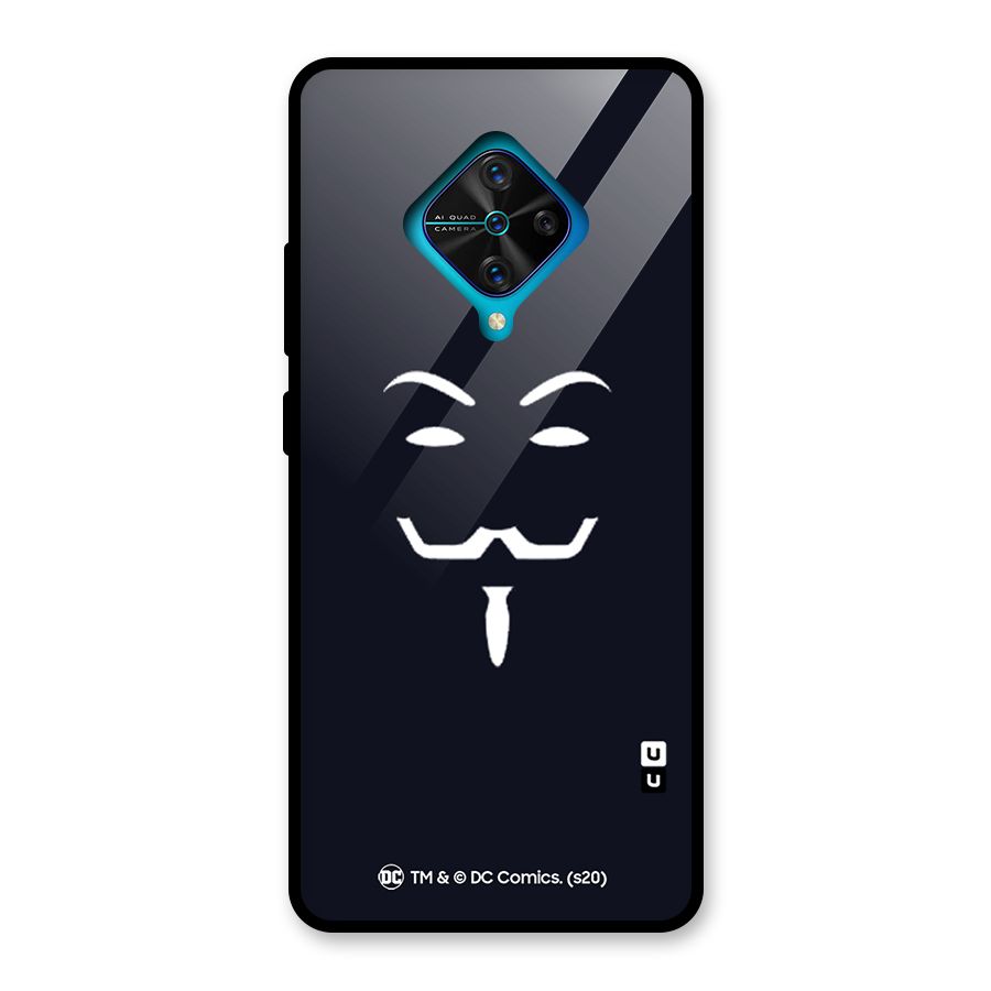 Minimal Anonymous Mask Glass Back Case for Vivo S1 Pro