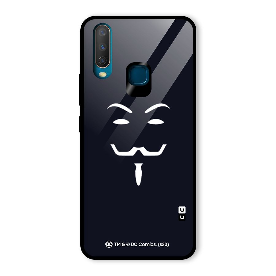 Minimal Anonymous Mask Glass Back Case for Vivo U10