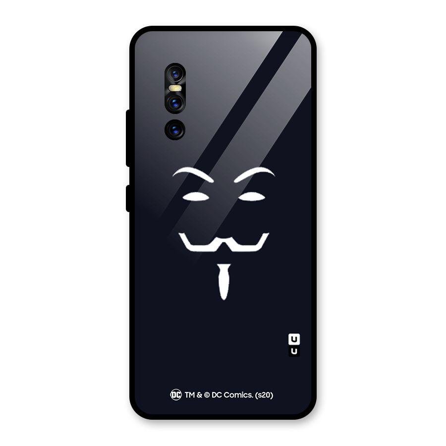 Minimal Anonymous Mask Glass Back Case for Vivo V15 Pro