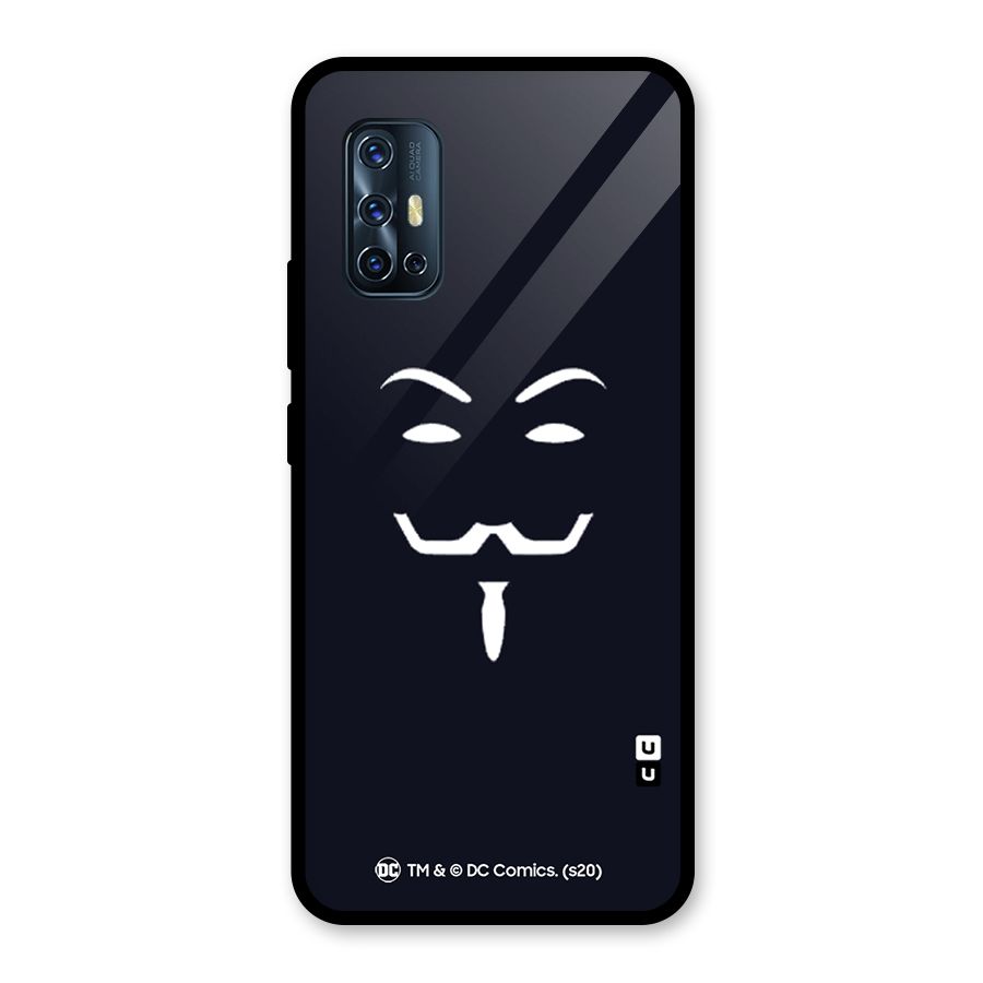 Minimal Anonymous Mask Glass Back Case for Vivo V17