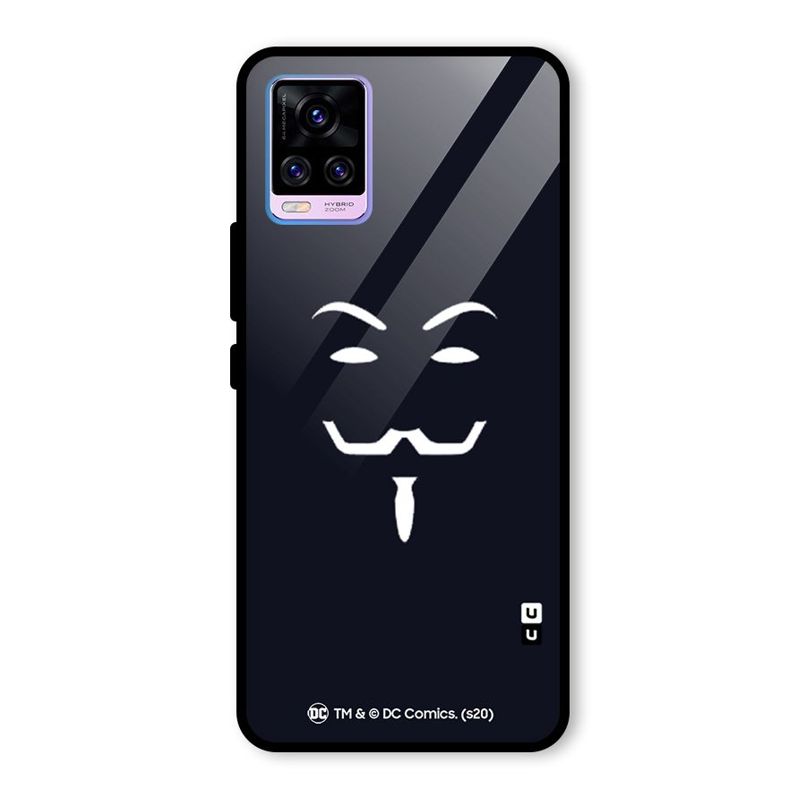 Minimal Anonymous Mask Glass Back Case for Vivo V20 Pro