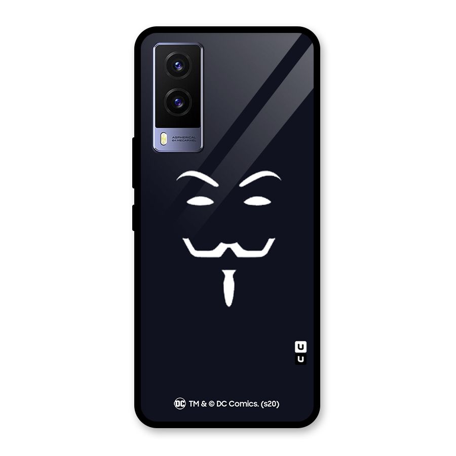 Minimal Anonymous Mask Glass Back Case for Vivo V21e 5G