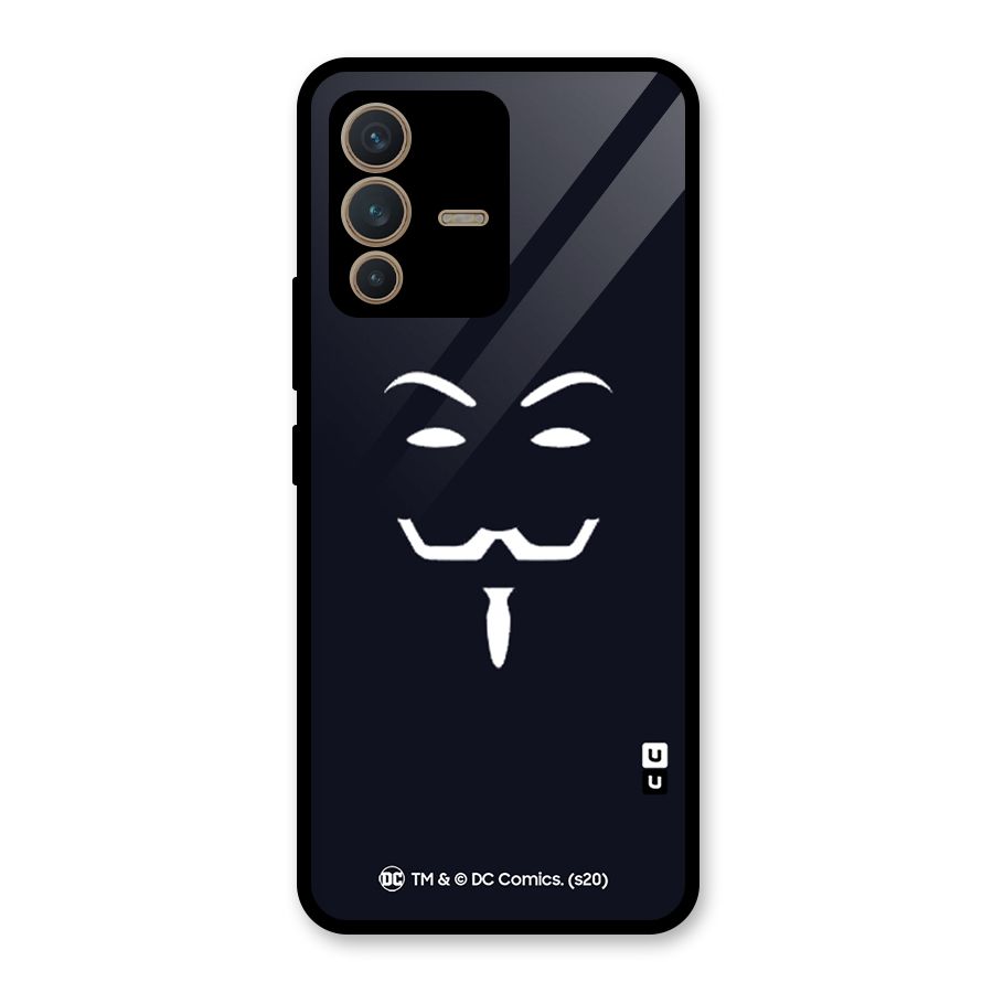 Minimal Anonymous Mask Glass Back Case for Vivo V23 5G