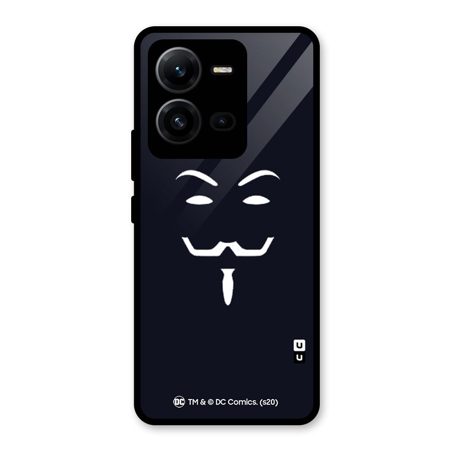 Minimal Anonymous Mask Glass Back Case for Vivo V25