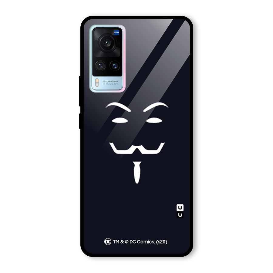 Minimal Anonymous Mask Glass Back Case for Vivo X60