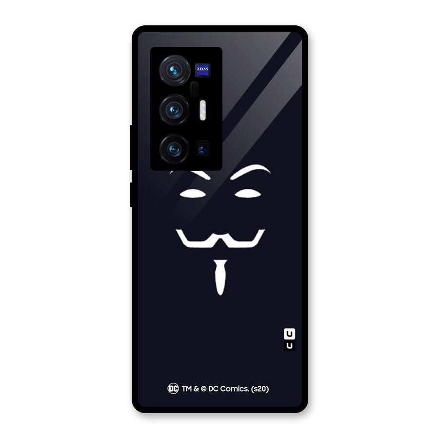 Minimal Anonymous Mask Glass Back Case for Vivo X70 Pro Plus