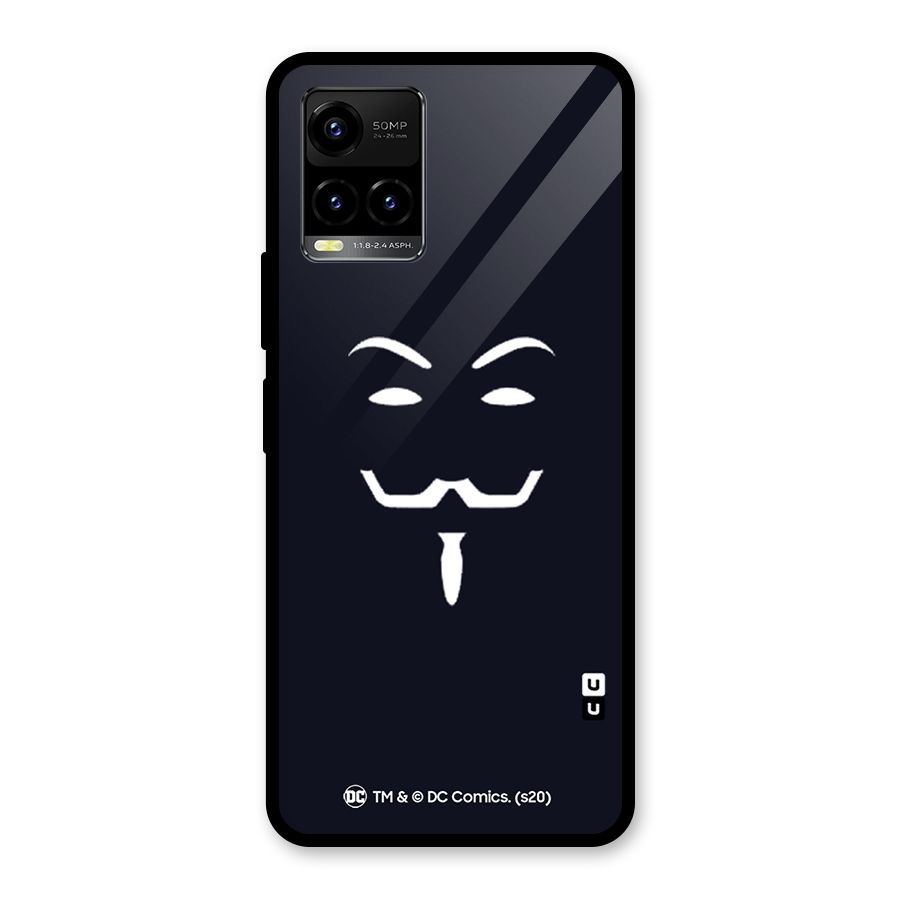 Minimal Anonymous Mask Glass Back Case for Vivo Y21T