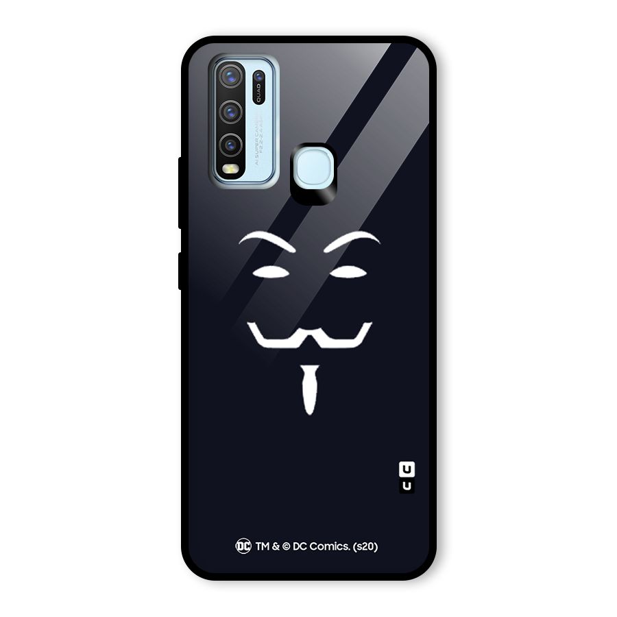 Minimal Anonymous Mask Glass Back Case for Vivo Y30