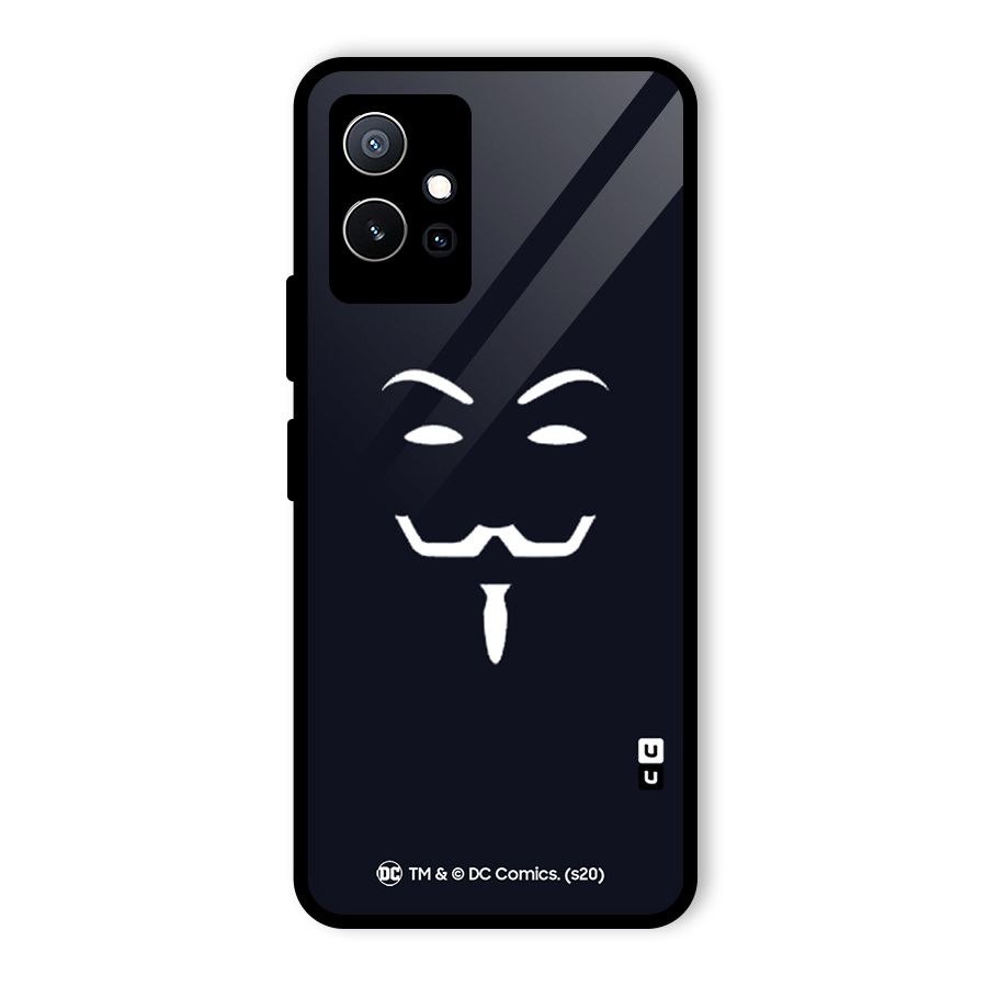 Minimal Anonymous Mask Glass Back Case for Vivo Y75 5G
