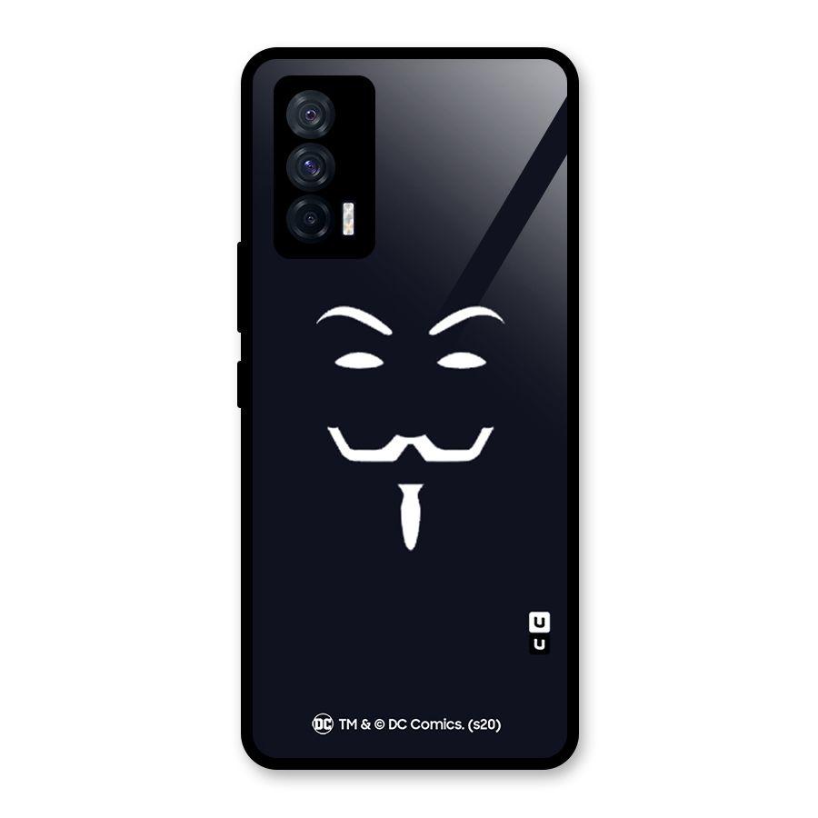 Minimal Anonymous Mask Glass Back Case for Vivo iQOO 7 5G