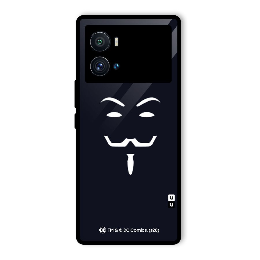 Minimal Anonymous Mask Glass Back Case for Vivo iQOO 9 Pro
