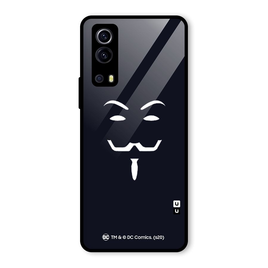Minimal Anonymous Mask Glass Back Case for Vivo iQOO Z3