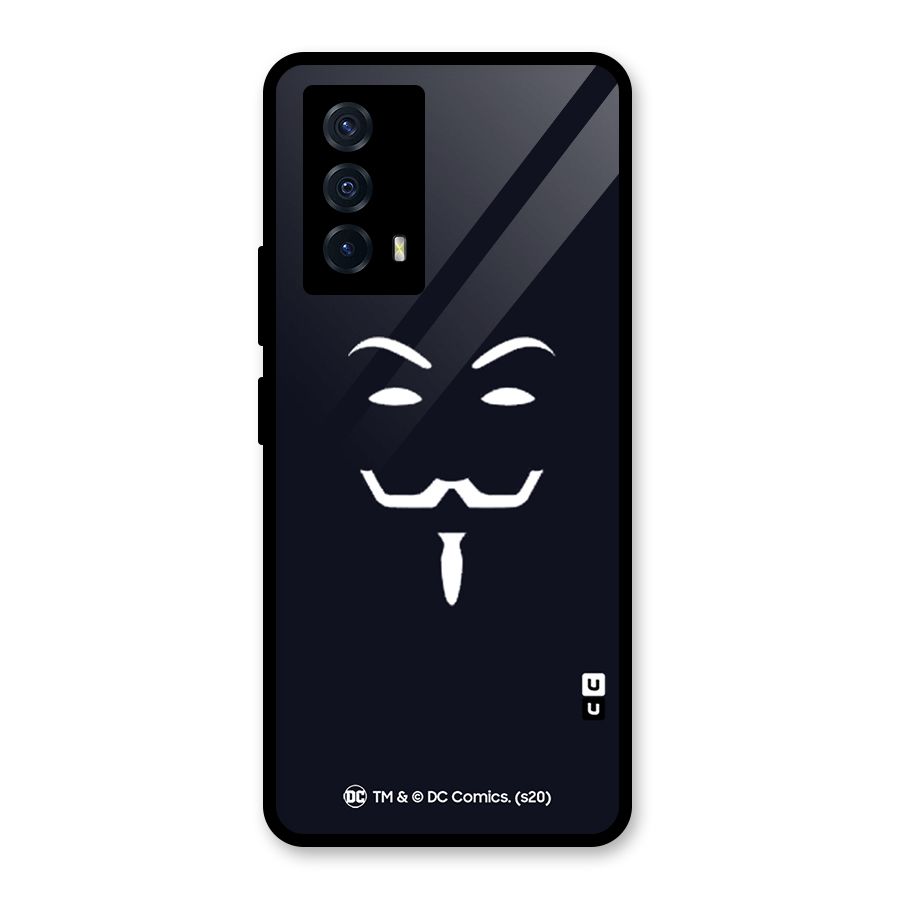 Minimal Anonymous Mask Glass Back Case for Vivo iQOO Z5