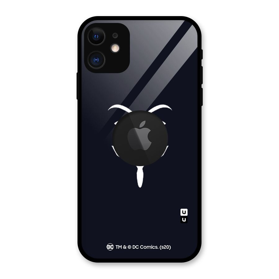 Minimal Anonymous Mask Glass Back Case for iPhone 11 Logo Cut