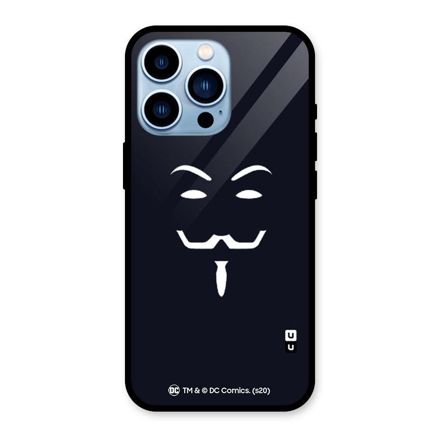 Minimal Anonymous Mask Glass Back Case for iPhone 13 Pro
