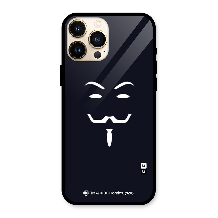 Minimal Anonymous Mask Glass Back Case for iPhone 13 Pro Max