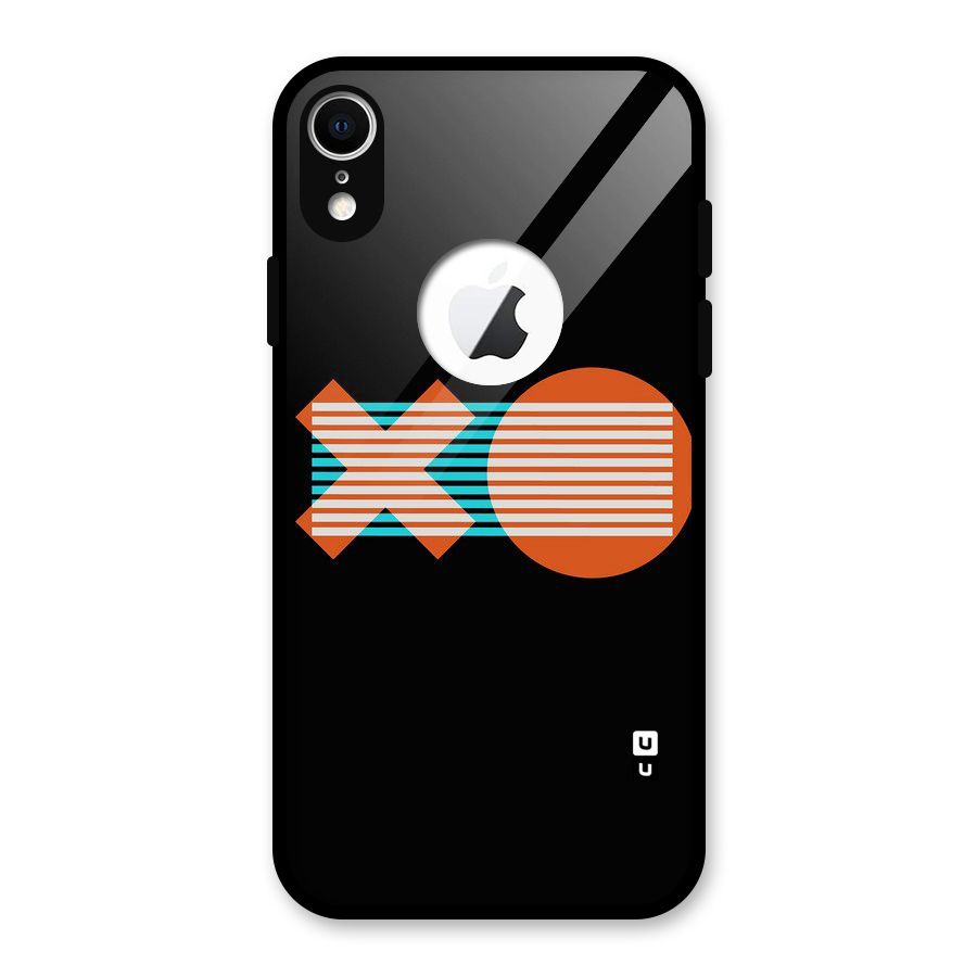 Minimal Art Glass Back Case for iPhone XR Logo Cut